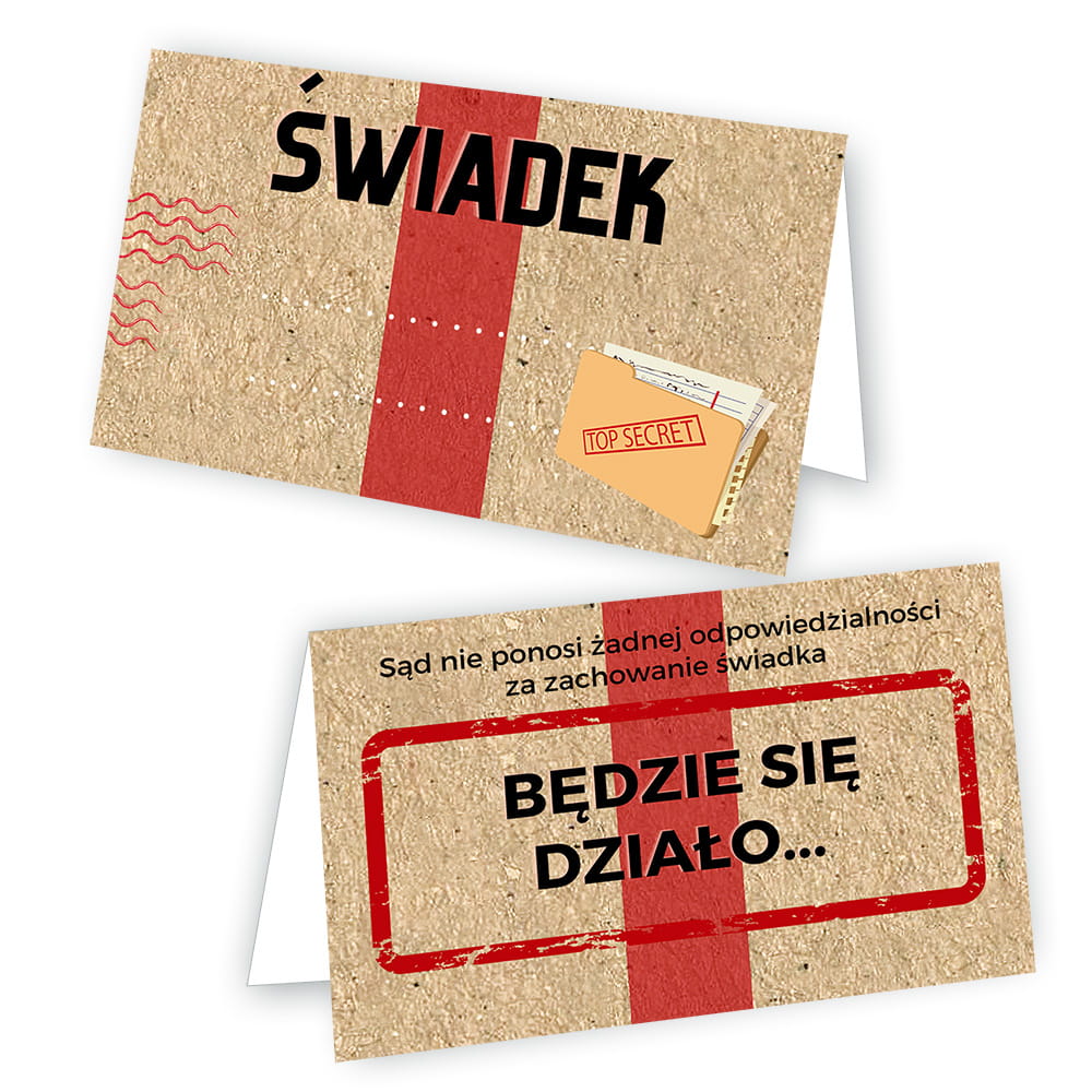 Winietki na Stół na Imprezę Akta Sprawy - 10 sztuk (s)