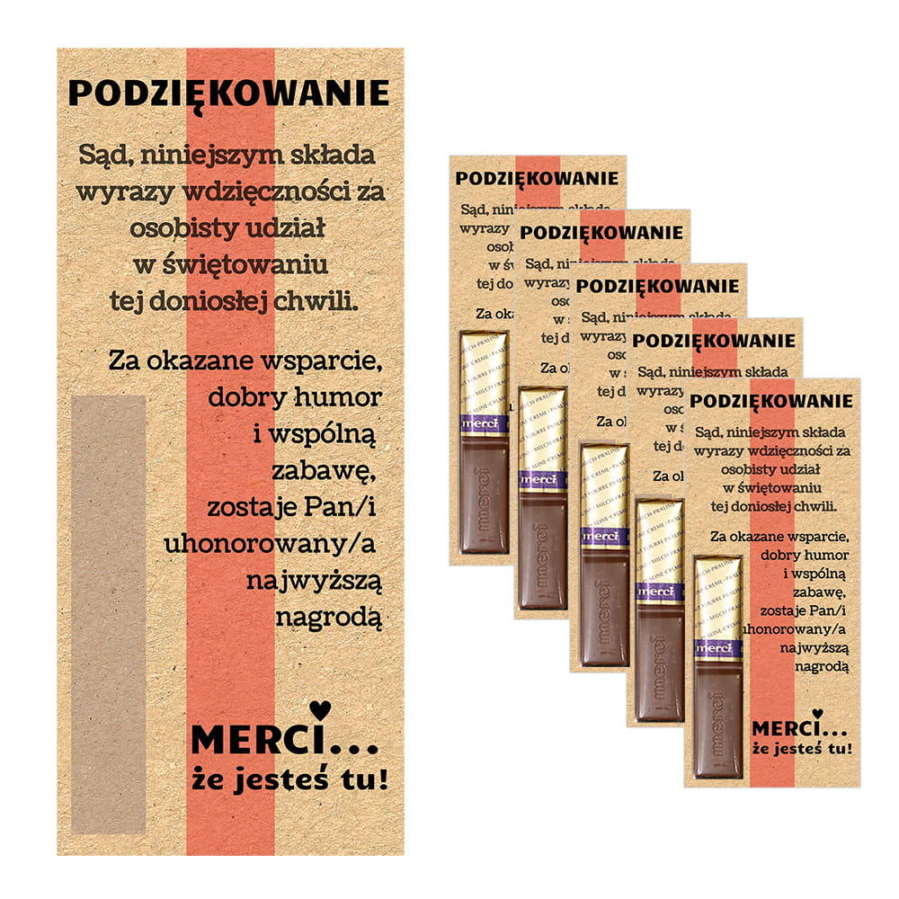 Podziękowania dla gości Merci Ogólne Akta Sprawy - 5 sztuk (s)