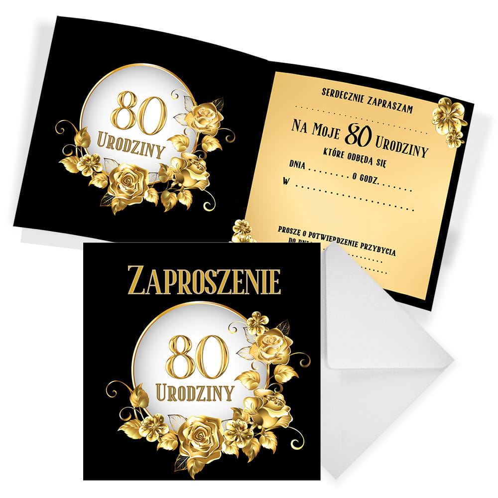 Zaproszenia na 80 Urodziny Szyk (s)