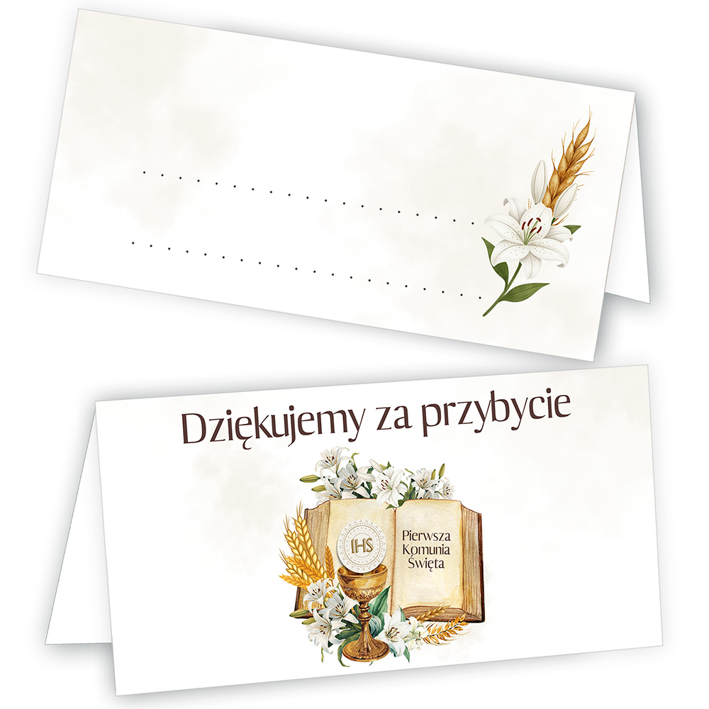 Winietki na Stół Komunia IHS - 10 sztuk (s)