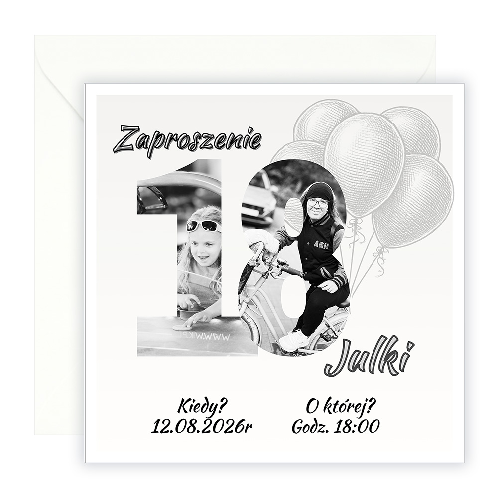 Zaproszenia Personalizowane na 18 Urodziny Wspomnienia ze zdjęciami
